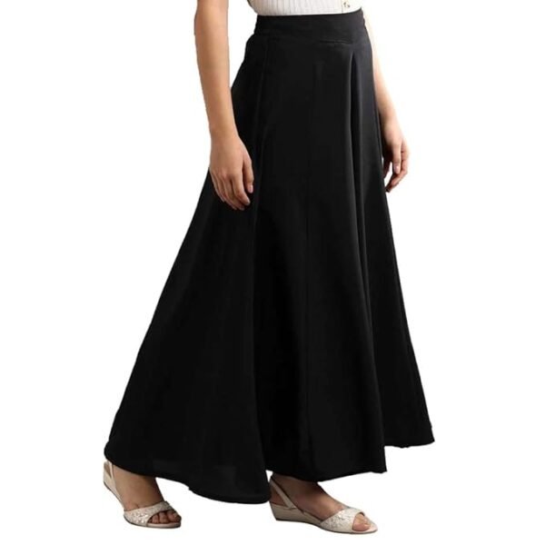 Aurelia Women's Casual Black Solid Regular Fit Palazzo - Image 6