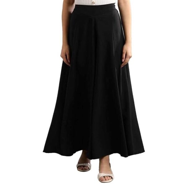Aurelia Women's Casual Black Solid Regular Fit Palazzo