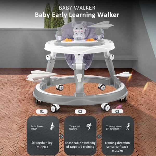 StarAndDaisy 360° Baby Walker 6-24 Months / 7 Level Height Adjustment Walker for Kids Boy and Girl with Intergrated RGB Lights, Switchable Food & Musical Toy Tray/Premium Baby Activity Walker - Image 2