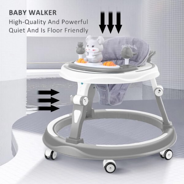 StarAndDaisy 360° Baby Walker 6-24 Months / 7 Level Height Adjustment Walker for Kids Boy and Girl with Intergrated RGB Lights, Switchable Food & Musical Toy Tray/Premium Baby Activity Walker - Image 4