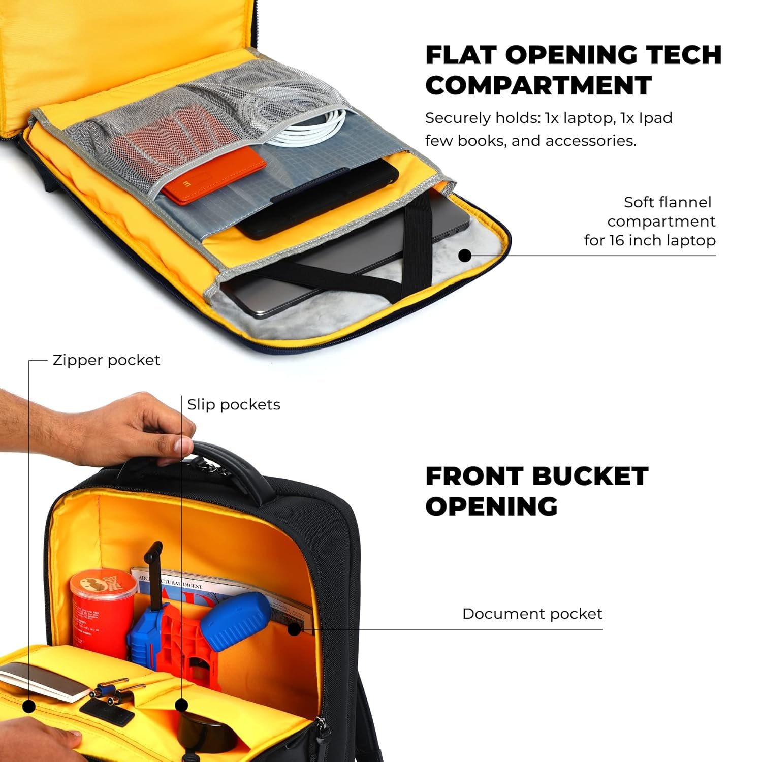 MOKOBARA The Work Backpack Premium Nylon - 19L (Black) Unisex Multipurpose Laptop Backpack with Dedicated Tech Compartment, Fits Upto 15.5" Laptop- Crypto - Image 3
