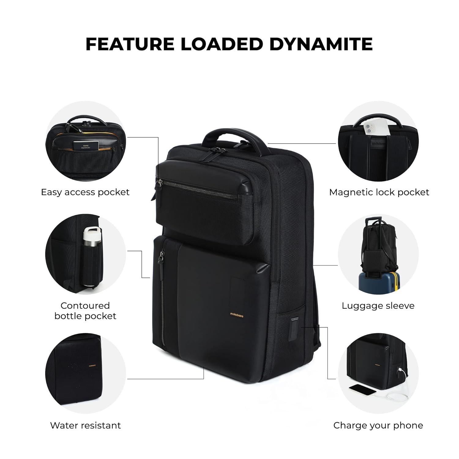 MOKOBARA The Work Backpack Premium Nylon - 19L (Black) Unisex Multipurpose Laptop Backpack with Dedicated Tech Compartment, Fits Upto 15.5" Laptop- Crypto - Image 5