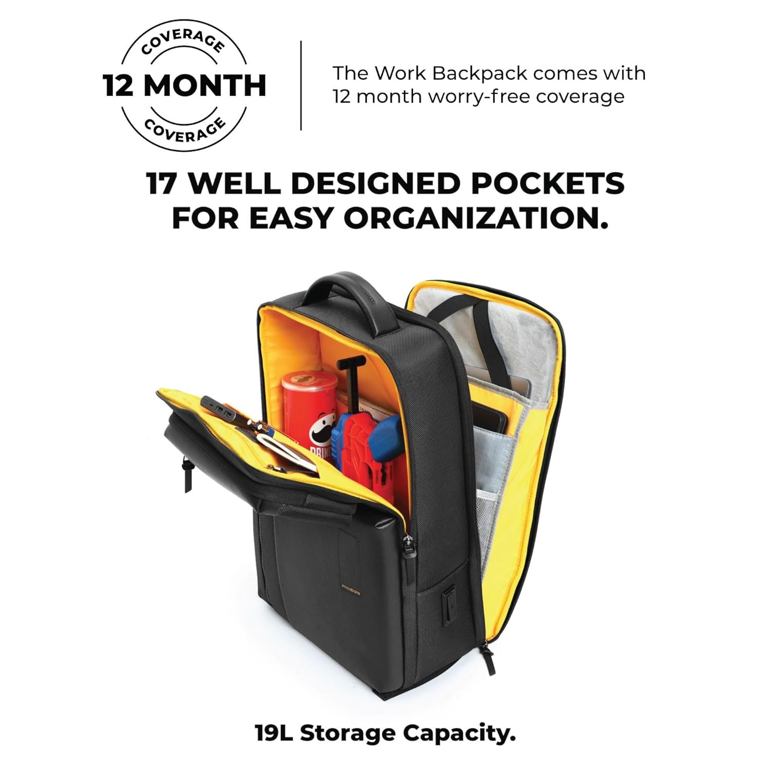 MOKOBARA The Work Backpack Premium Nylon - 19L (Black) Unisex Multipurpose Laptop Backpack with Dedicated Tech Compartment, Fits Upto 15.5" Laptop- Crypto - Image 6