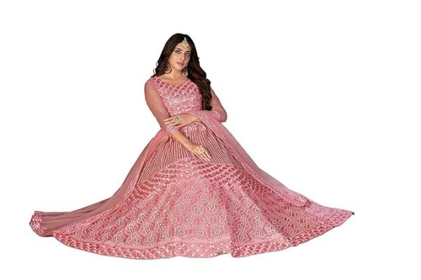 VARNI FABRICS Women's Net Sequence Work Lehenga Choli with Dupatta(Zeeya-Mehreen-P) - Image 2