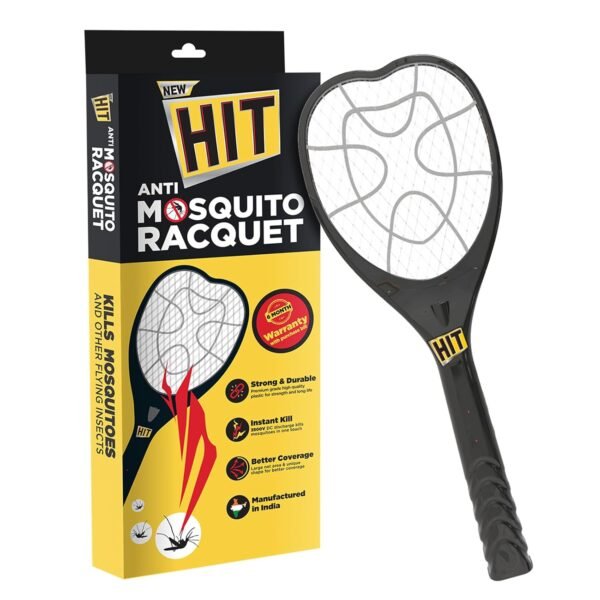 HIT Anti Mosquito Racquet | 6 months Warranty | Rechargeable Mosquito Killer Bat with LED Light | Charge Before Use Visit the HIT Store