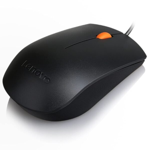 Lenovo 300 Wired Plug & Play USB Mouse, High Resolution 1600 DPI Optical Sensor, 3-Button Design with clickable Scroll Wheel, Ambidextrous, Ergonomic Mouse for Comfortable All-Day Grip (GX30M39704) - Image 2
