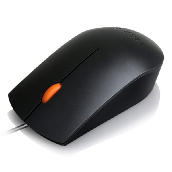 Lenovo 300 Wired Plug & Play USB Mouse, High Resolution 1600 DPI Optical Sensor, 3-Button Design with clickable Scroll Wheel, Ambidextrous, Ergonomic Mouse for Comfortable All-Day Grip (GX30M39704) - Image 4