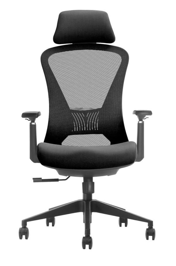 DeckUp Athena High Back Executive Mesh Office Chair (Black, BIFMA Certified,3 Years Warranty)