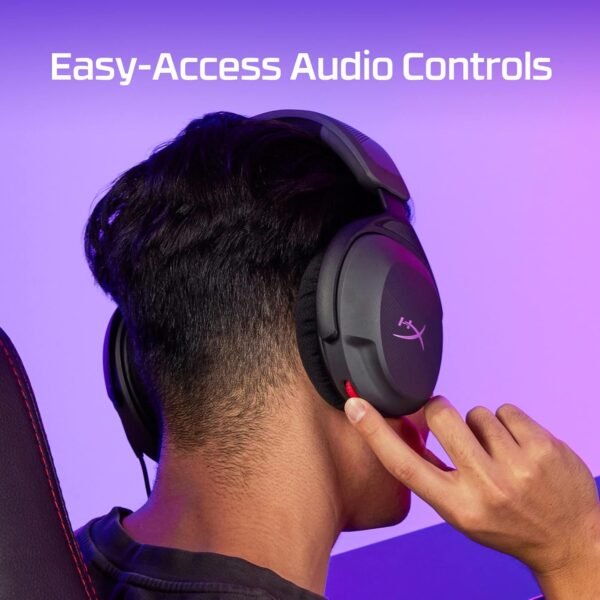 HyperX Cloud Stinger 2 Core Essential PC Gaming Wired Headset, Lightweight Over-Ear Headset with mic, Swivel-to-Mute Function, 40mm Drivers (683L9AA, Black) - Image 2