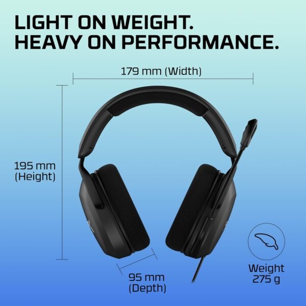 HyperX Cloud Stinger 2 Core Essential PC Gaming Wired Headset, Lightweight Over-Ear Headset with mic, Swivel-to-Mute Function, 40mm Drivers (683L9AA, Black) - Image 5