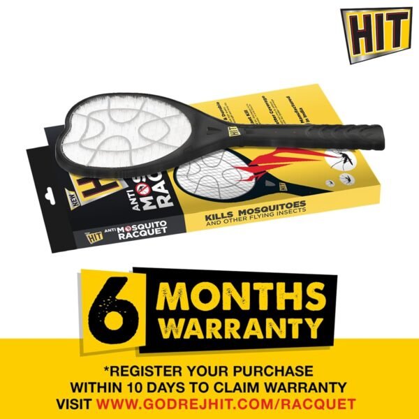 HIT Anti Mosquito Racquet | 6 months Warranty | Rechargeable Mosquito Killer Bat with LED Light | Charge Before Use Visit the HIT Store - Image 2