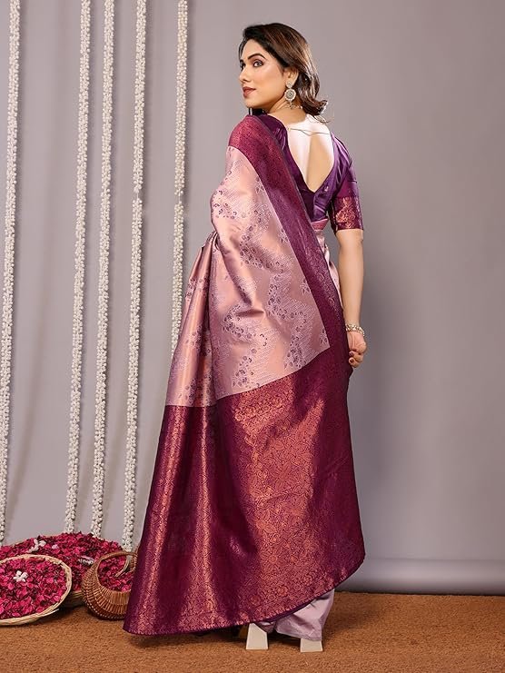Avantika Fashion Women's Kanjivaram Soft Silk Banarasi Sarees With Blouse Piece - Image 3