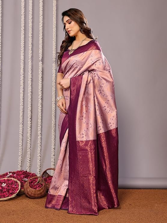 Avantika Fashion Women's Kanjivaram Soft Silk Banarasi Sarees With Blouse Piece - Image 4