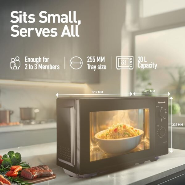 Panasonic 20 L Solo Microwave Oven (NN-SM25JBFDG,Black, Auto Cook Recipes, Epoxy Gray Cavity Coatin - Image 3