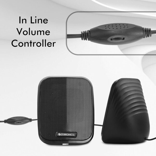 ZEBRONICS Zeb-Fame 5watts 2.0 Multi Media Speakers with AUX, USB and Volume Control (Black) - Image 4