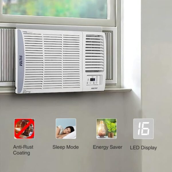 Voltas 1.5 Ton 3 Star, Turbo Mode Window AC (Copper Condenser, Anti-Rust Coating, Anti-Freeze Thermostat, 2023 Model, AC 1.5T 183 Vectra Pearl, White) - Image 3